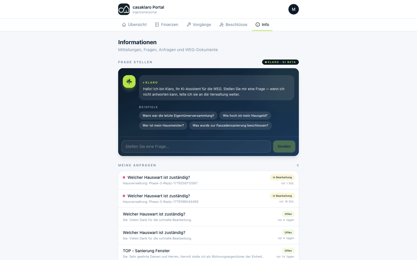 Dokumente am Desktop — Liste & Suche